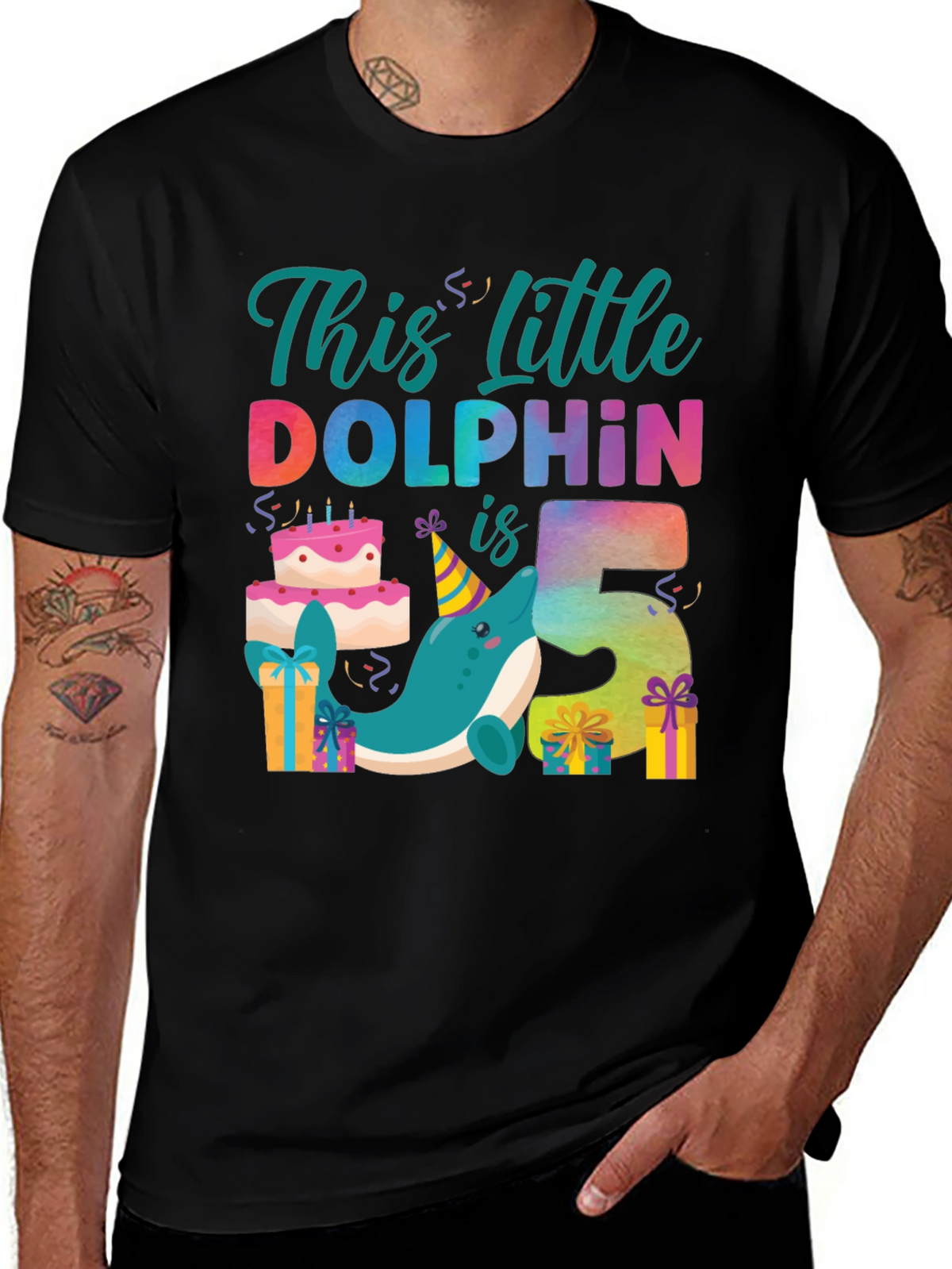 Little Dolphin 5th Birthday T-Shirt