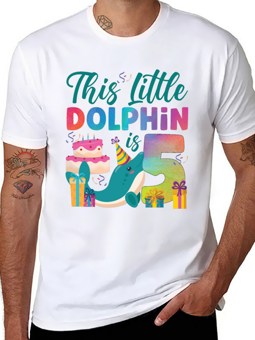Little Dolphin 5th Birthday T-Shirt