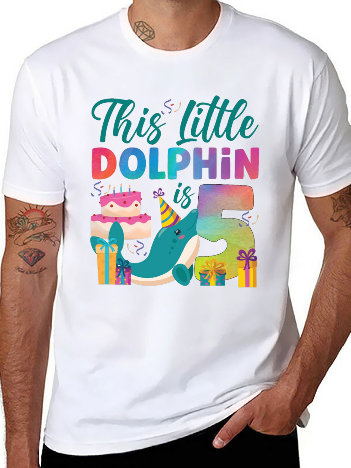 Little Dolphin 5th Birthday T-Shirt
