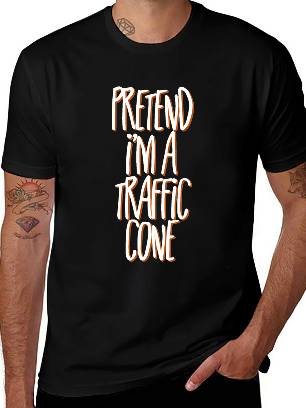 Pretend Im a Traffic Cone Funny Graphic Tee