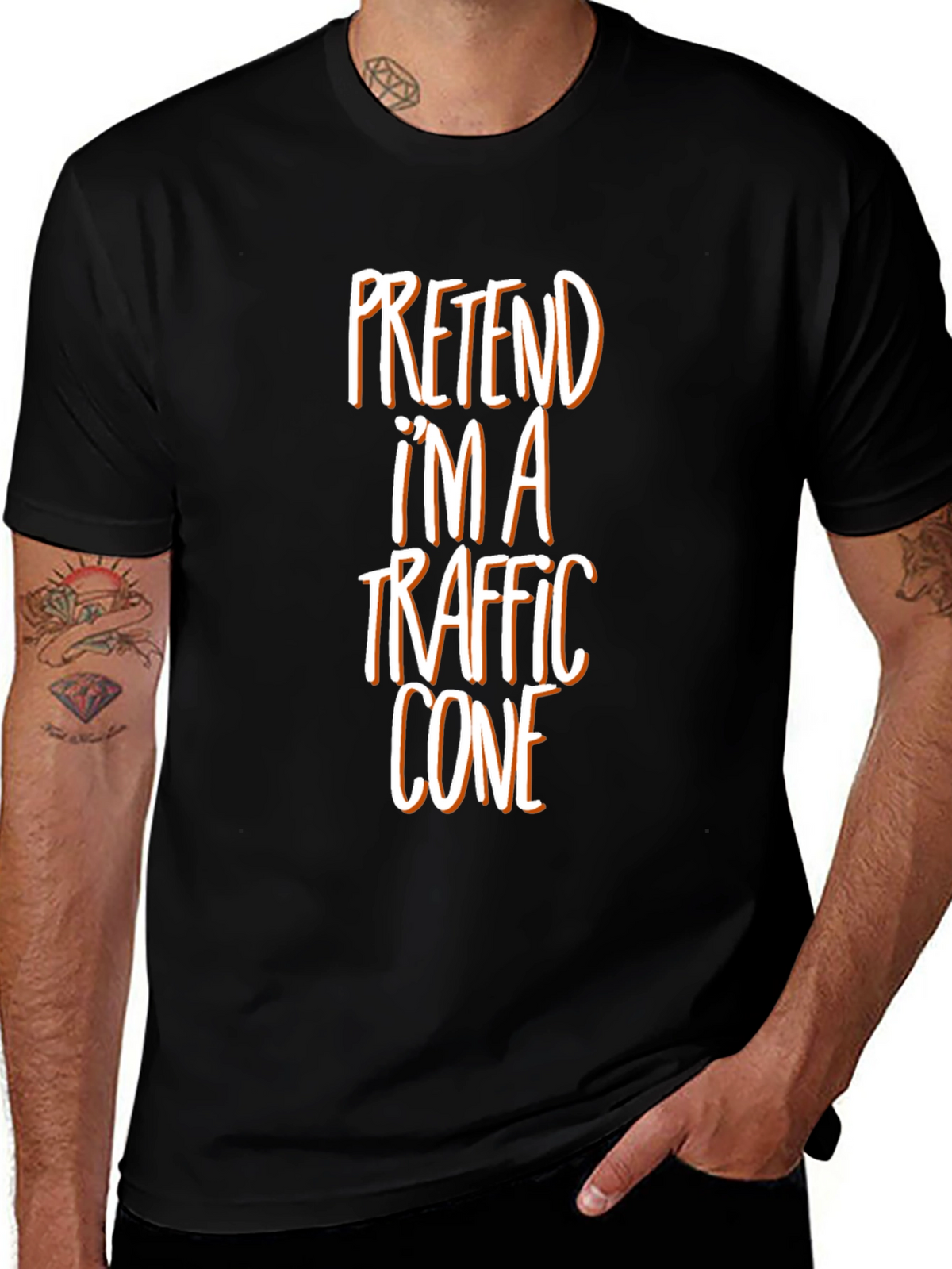 Pretend Im a Traffic Cone Funny Graphic Tee