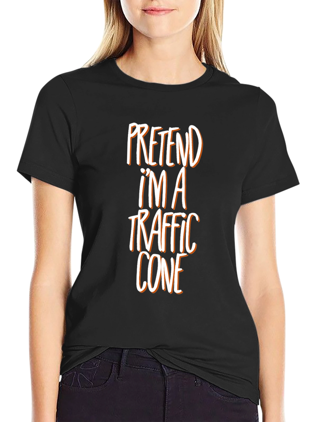 Pretend Im a Traffic Cone Funny Graphic Tee