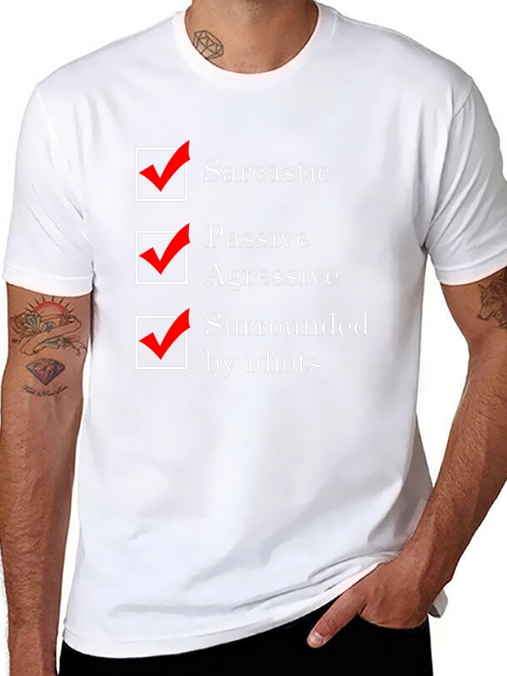 Sarcastic T-Shirt Funny Passive Aggressive Surrounded by Idiots Tee