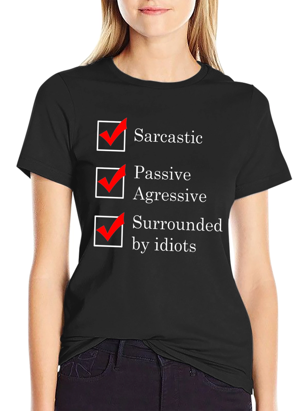 Sarcastic T-Shirt Funny Passive Aggressive Surrounded by Idiots Tee