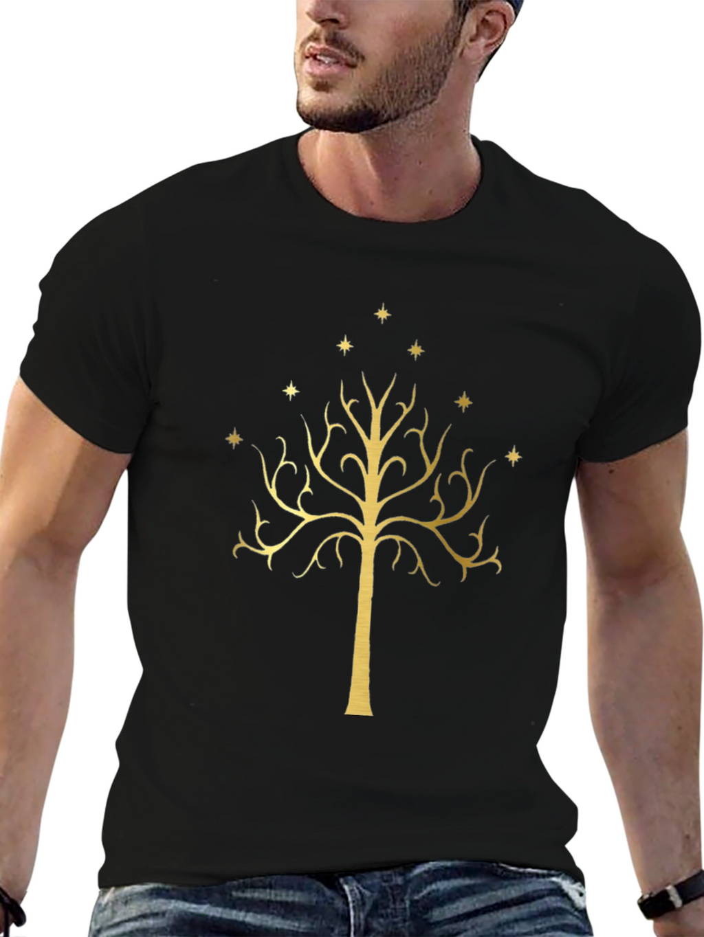 LOTR White Tree of Gondor Black T-Shirt