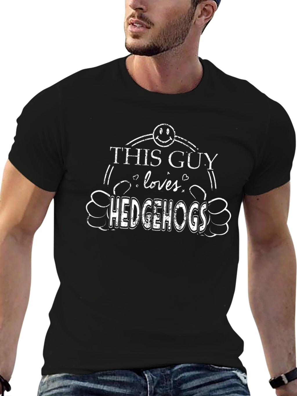 This Guy Loves Hedgehogs T-Shirt - Novelty Graphic Tee