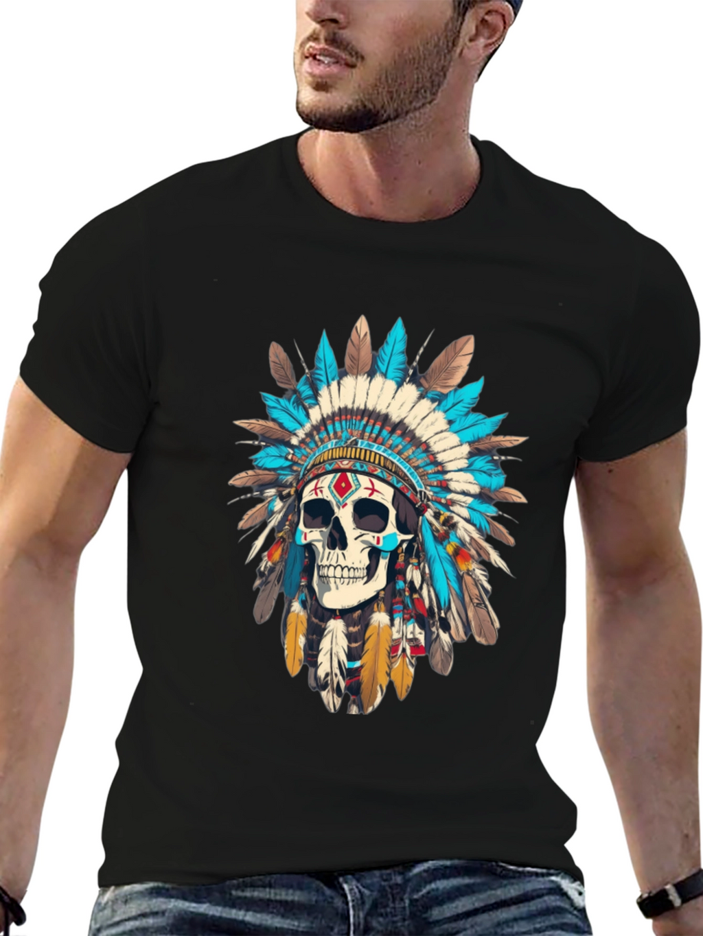 Skull Chief T-Shirt - Black