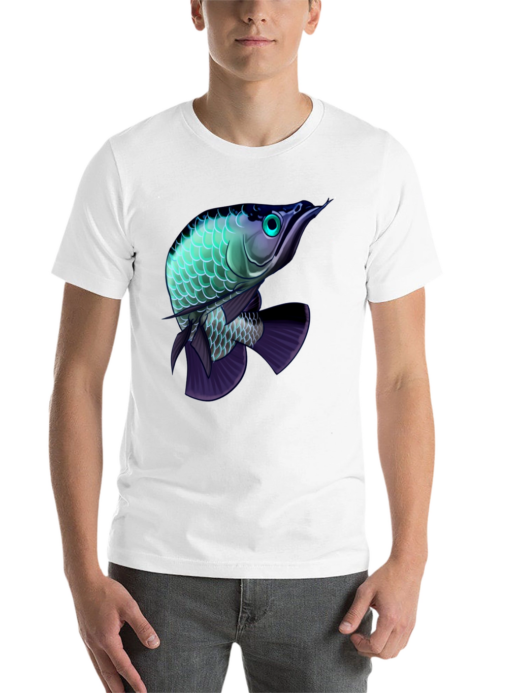 Arowana Fish Graphic Black T-Shirt