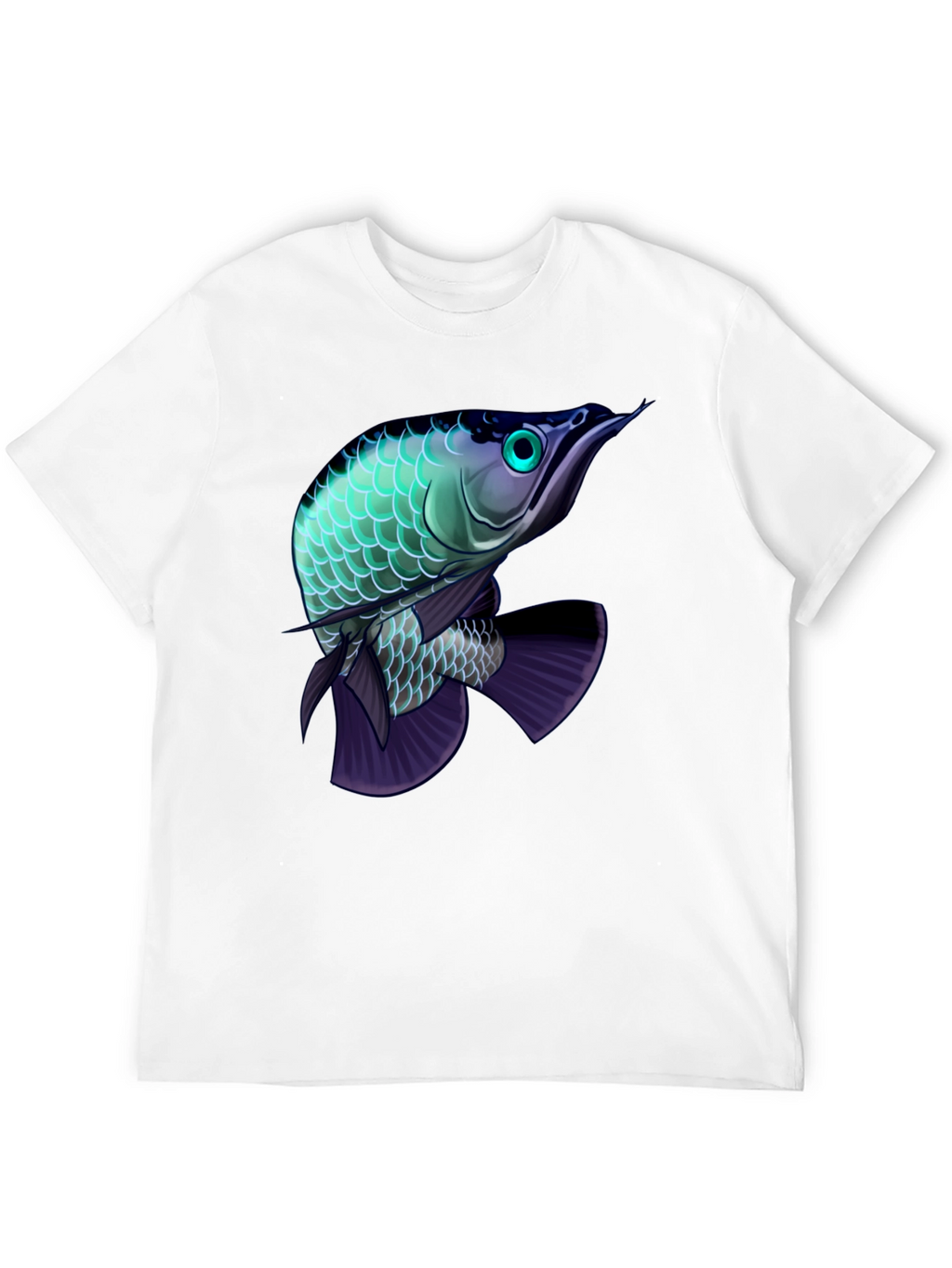 Arowana Fish Graphic Black T-Shirt