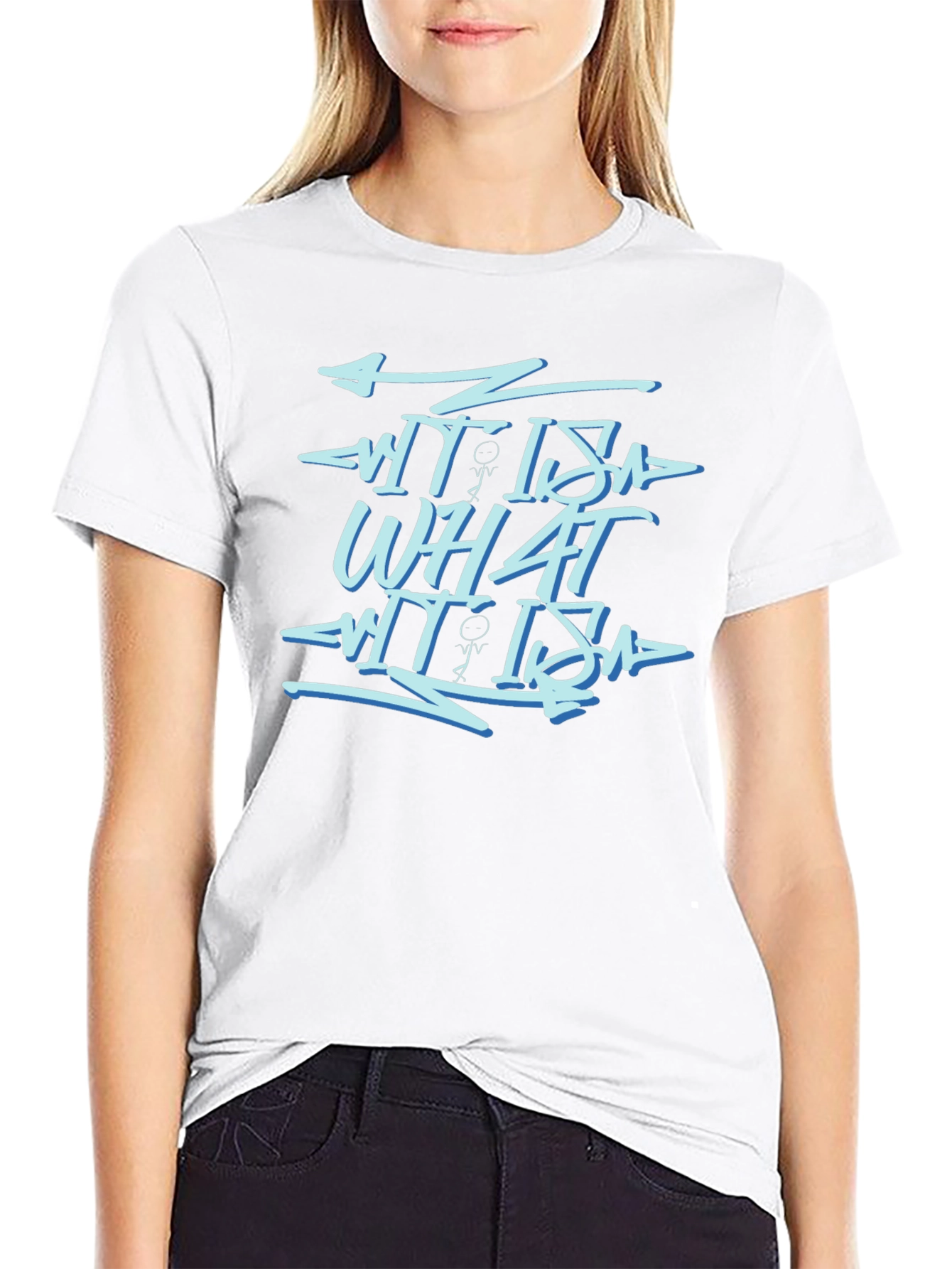 What It Is Black Graphic Print Tee