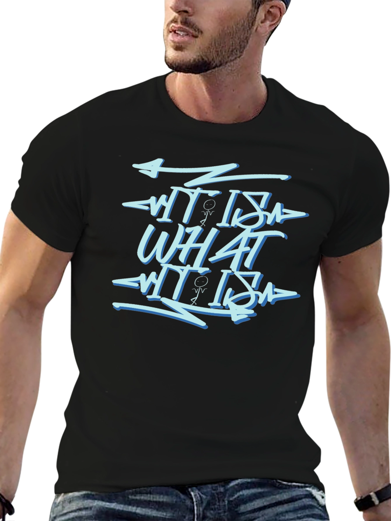 What It Is Black Graphic Print Tee