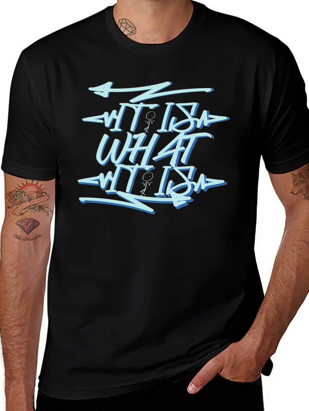 What It Is Black Graphic Print Tee