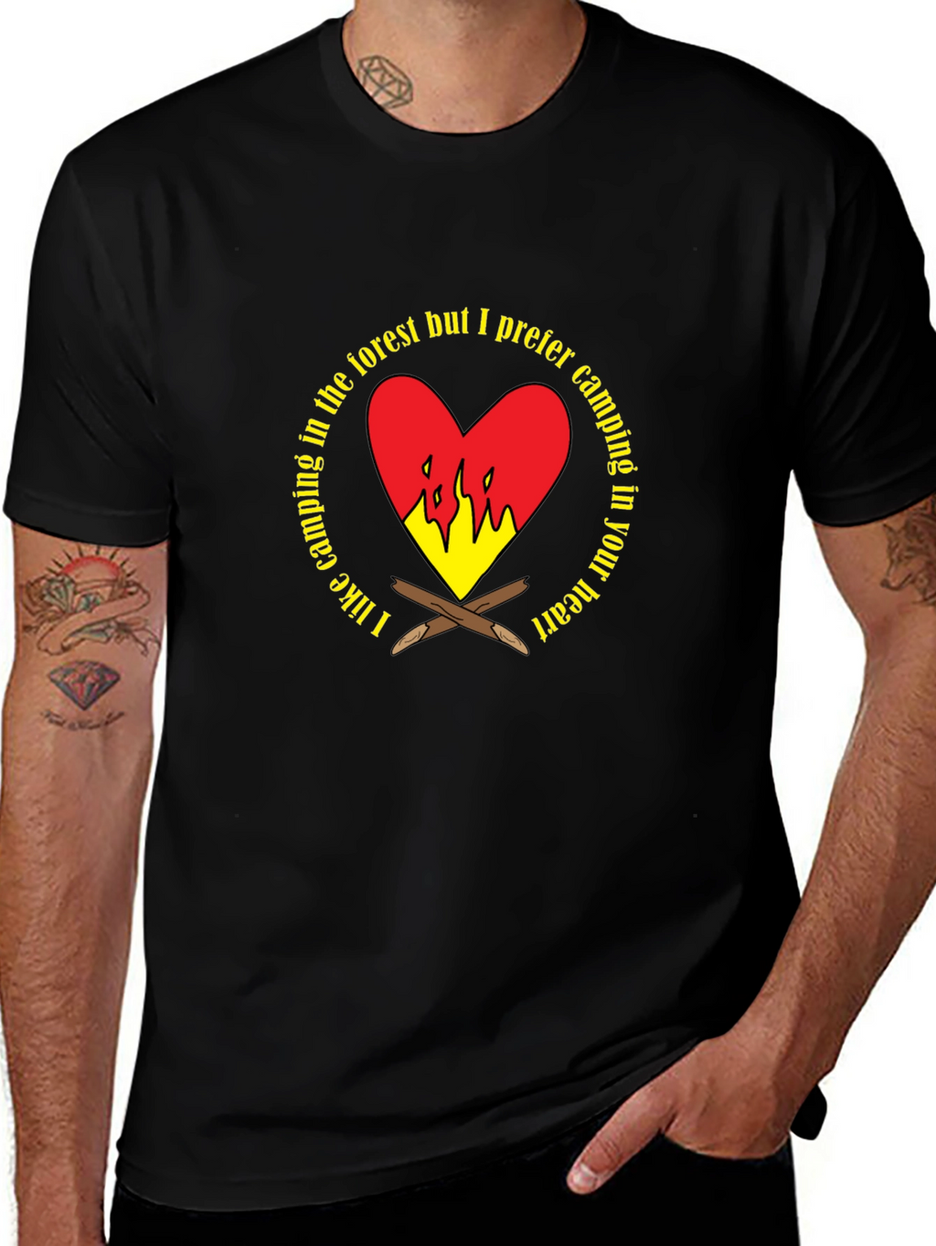 Camping Heart Graphic T-Shirt