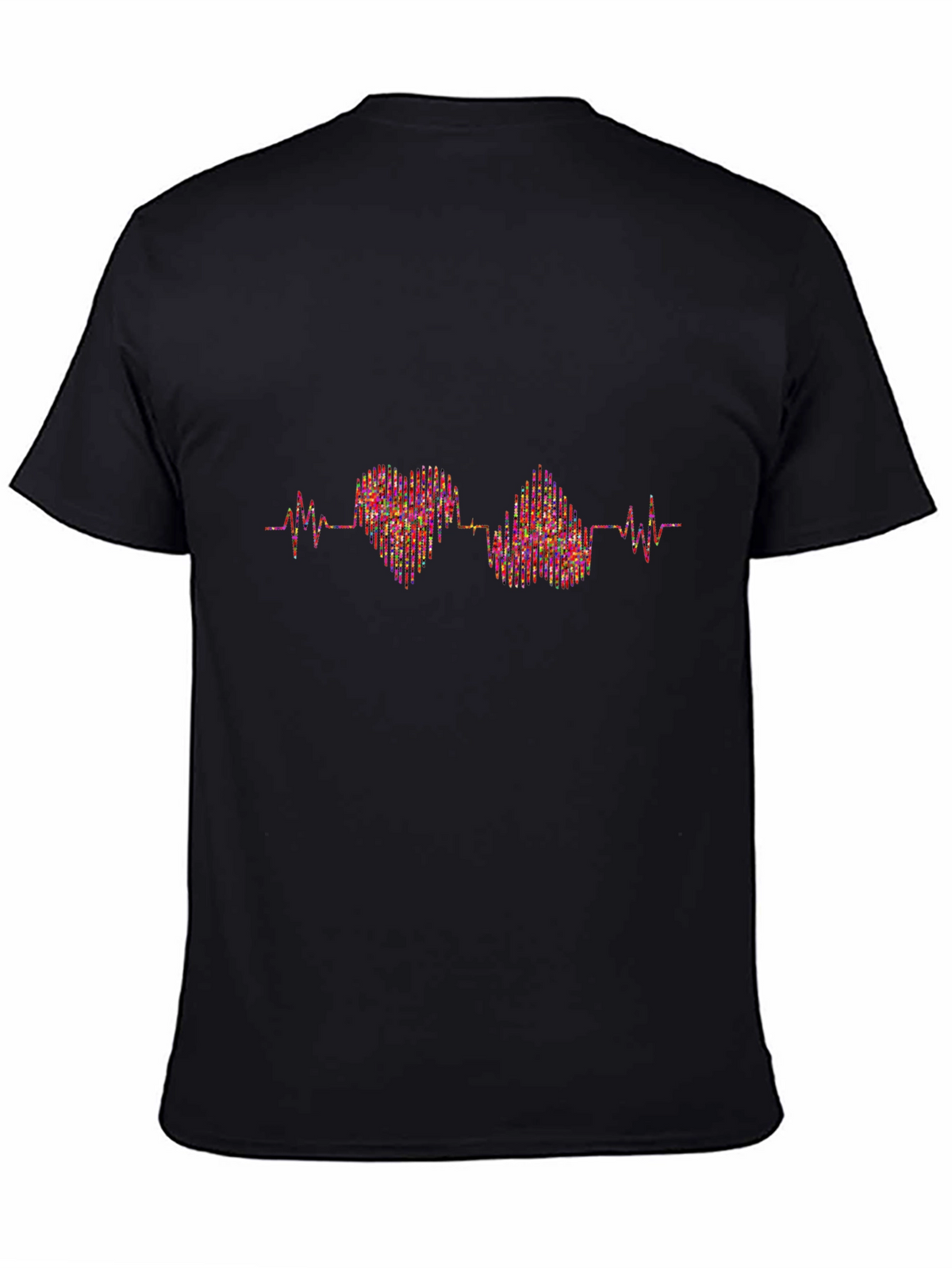 Heartbeat Graphic Black T-Shirt