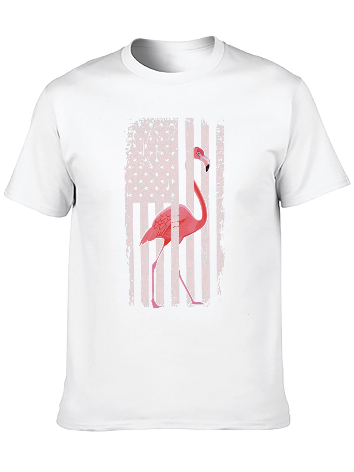 Flamingo American Flag Graphic Tee
