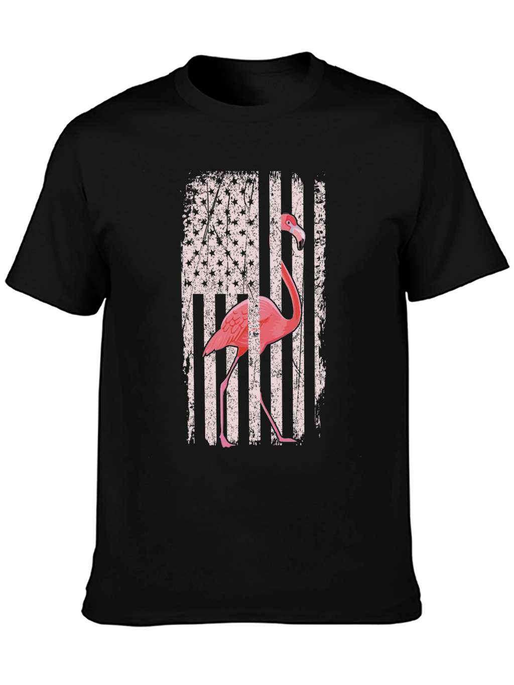 Flamingo American Flag Graphic Tee