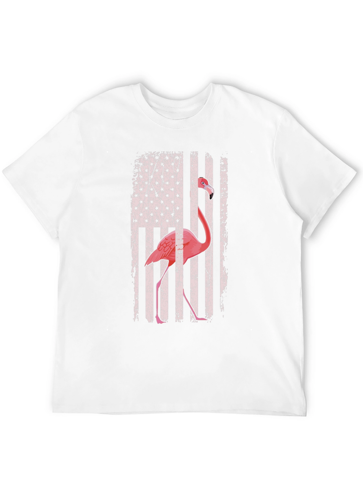 Flamingo American Flag Graphic Tee