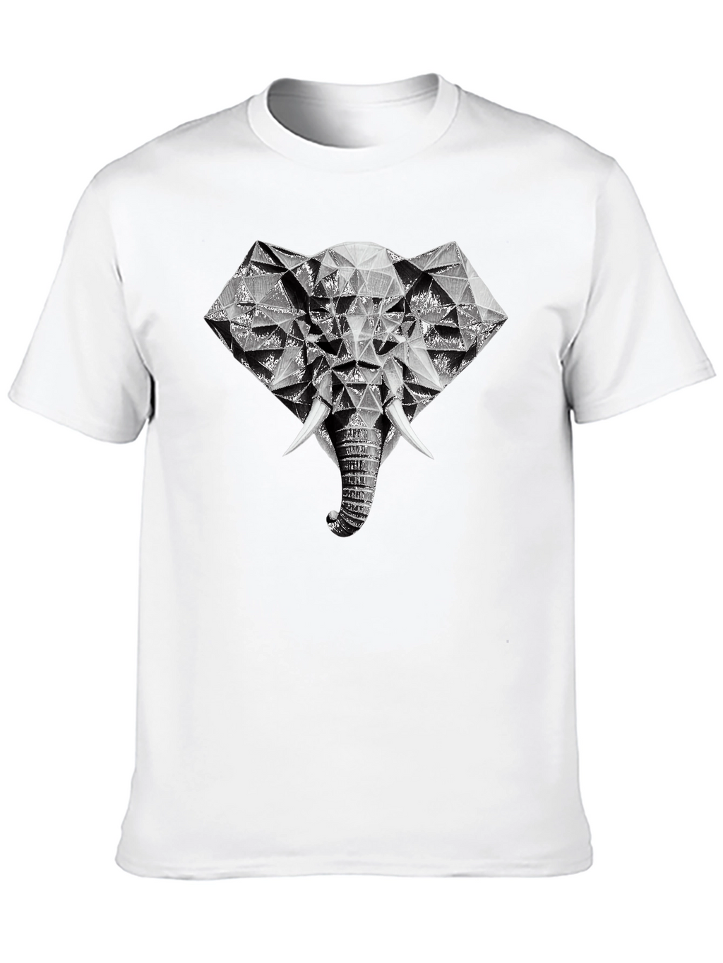 Geometric Elephant Graphic Print T-Shirt