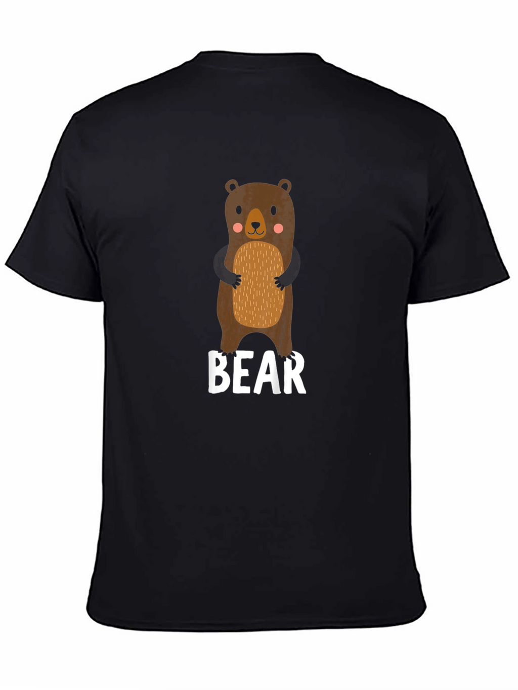 Cute Bear Graphic Black T-Shirt
