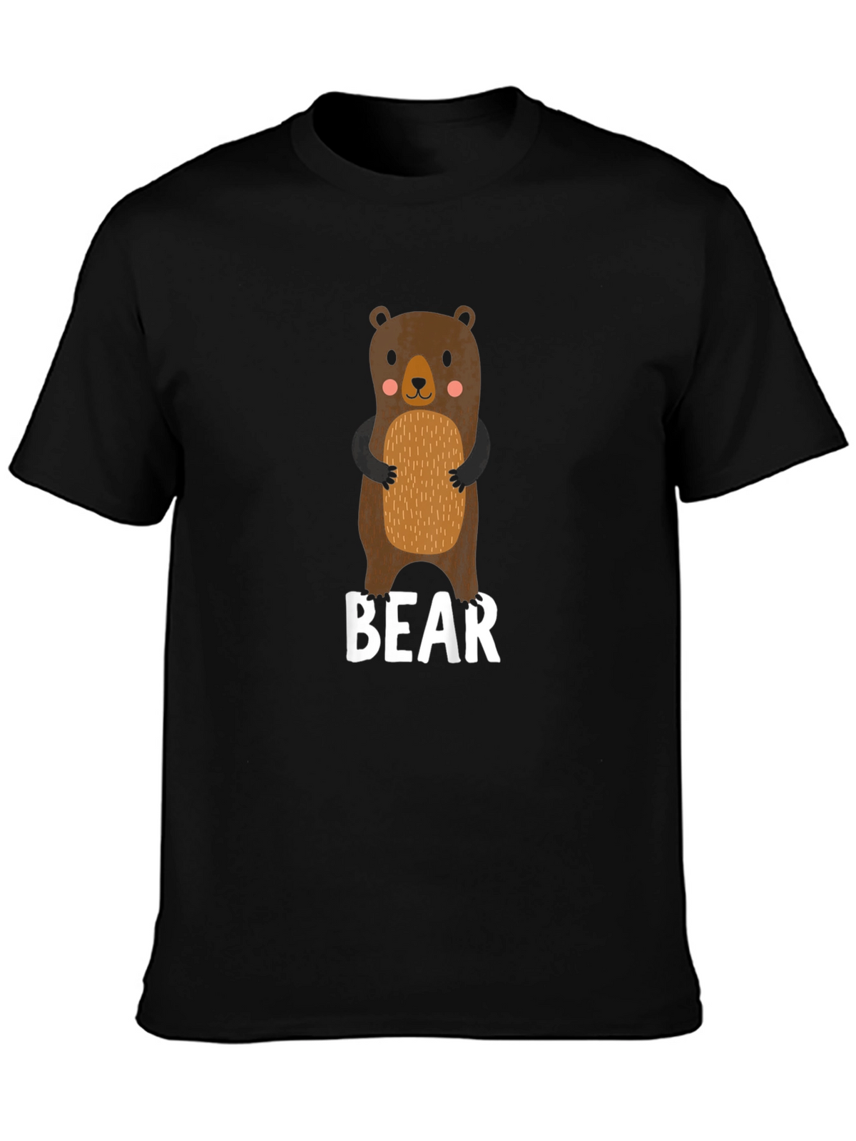 Cute Bear Graphic Black T-Shirt