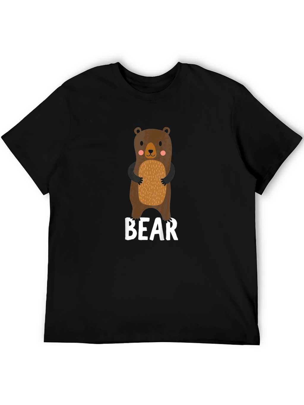 Cute Bear Graphic Black T-Shirt