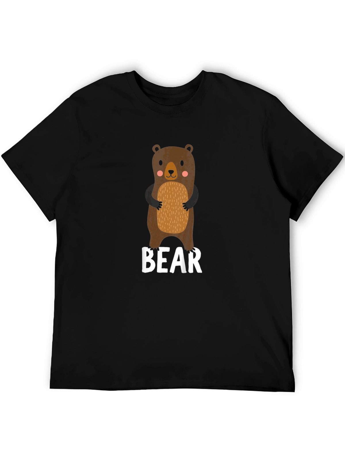 Cute Bear Graphic Black T-Shirt