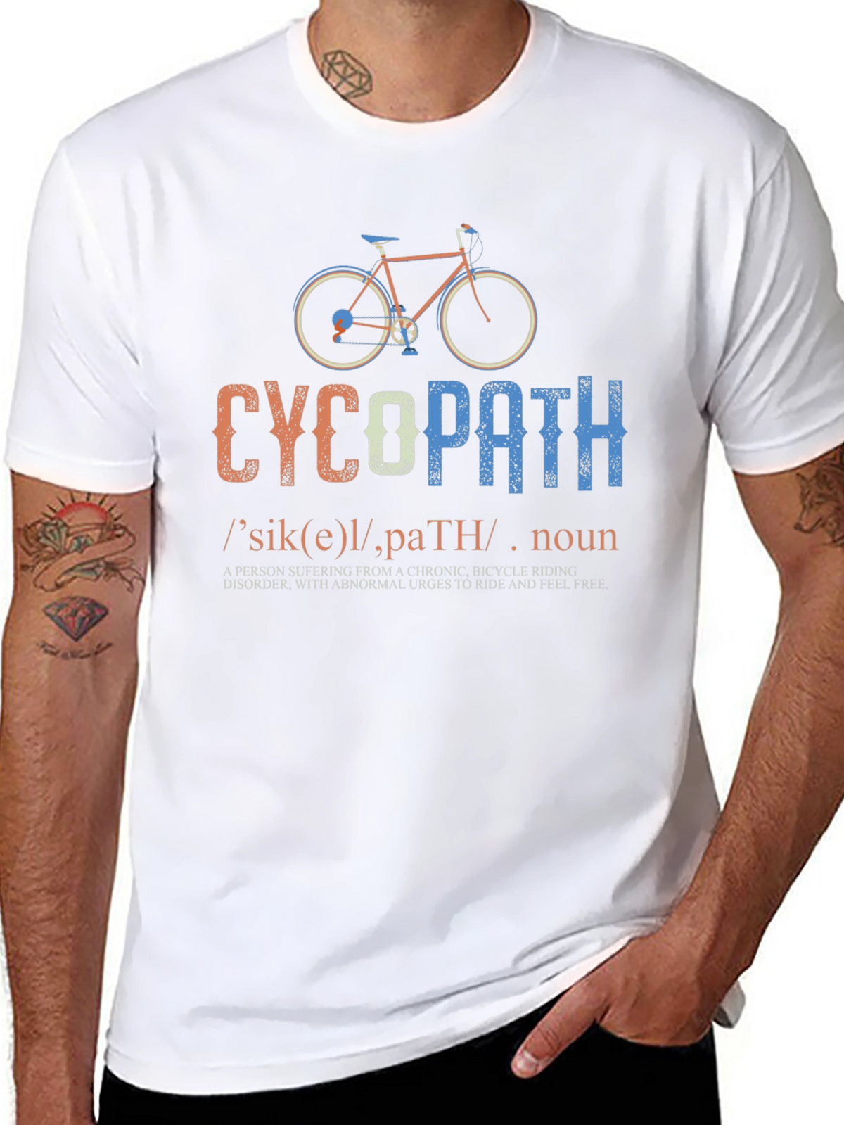 Funny Cycopath Bicycle Riding T-Shirt
