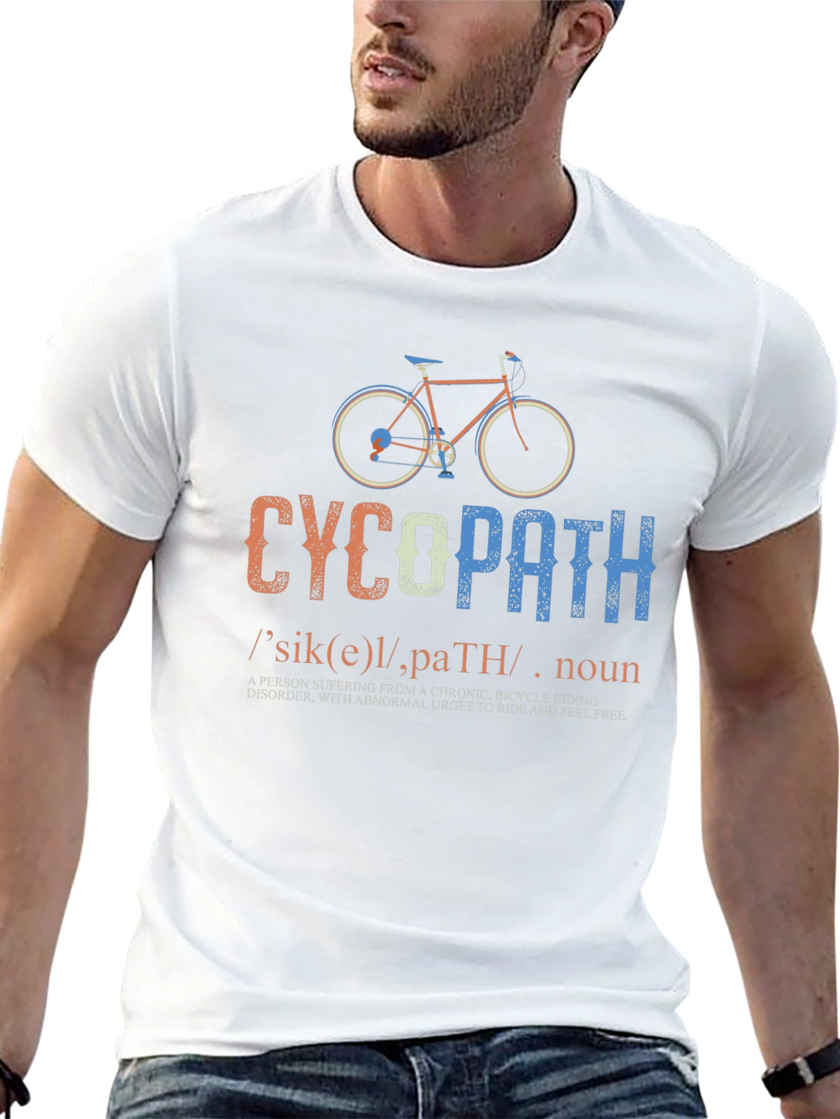 Funny Cycopath Bicycle Riding T-Shirt