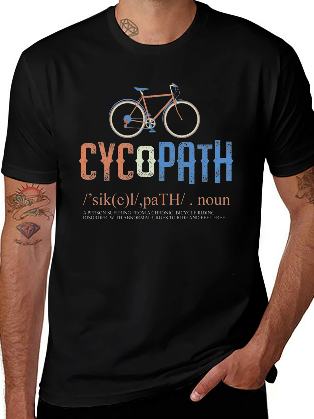 Funny Cycopath Bicycle Riding T-Shirt