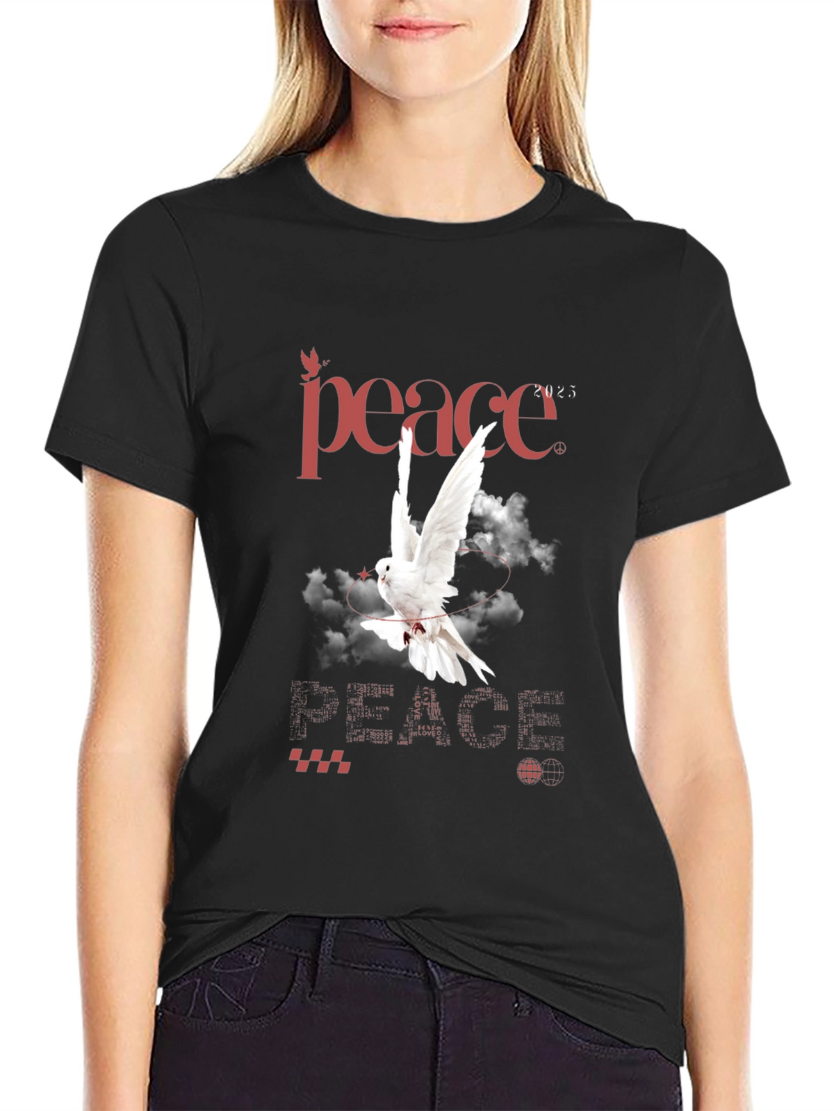 Peace Dove Graphic T-Shirt - Stylish Mens Tee