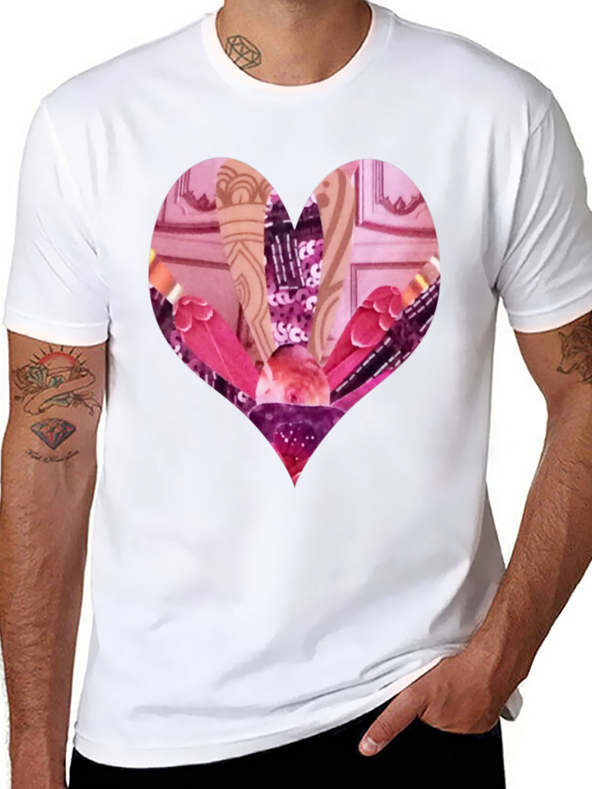 Heart Collage Graphic Tee