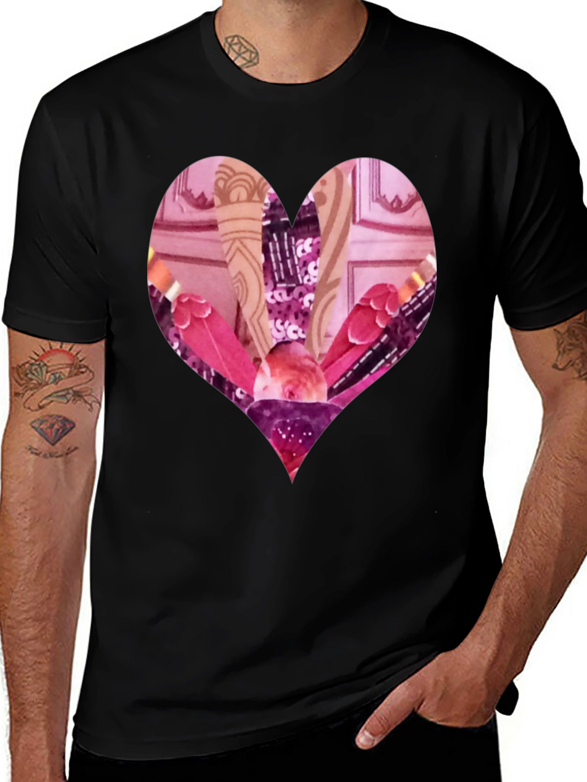 Heart Collage Graphic Tee