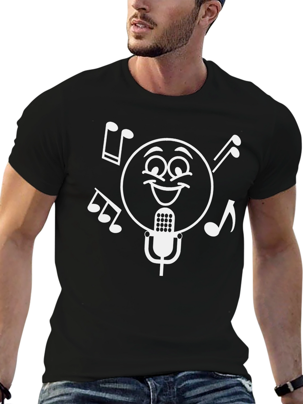 Musical Emoji T-Shirt - Black Cotton Tee