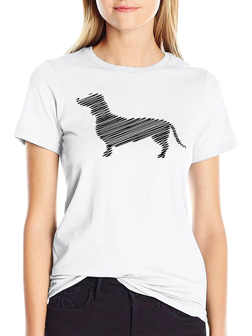 Dachshund Sketch Black T-Shirt - Unique Dog Lover Tee
