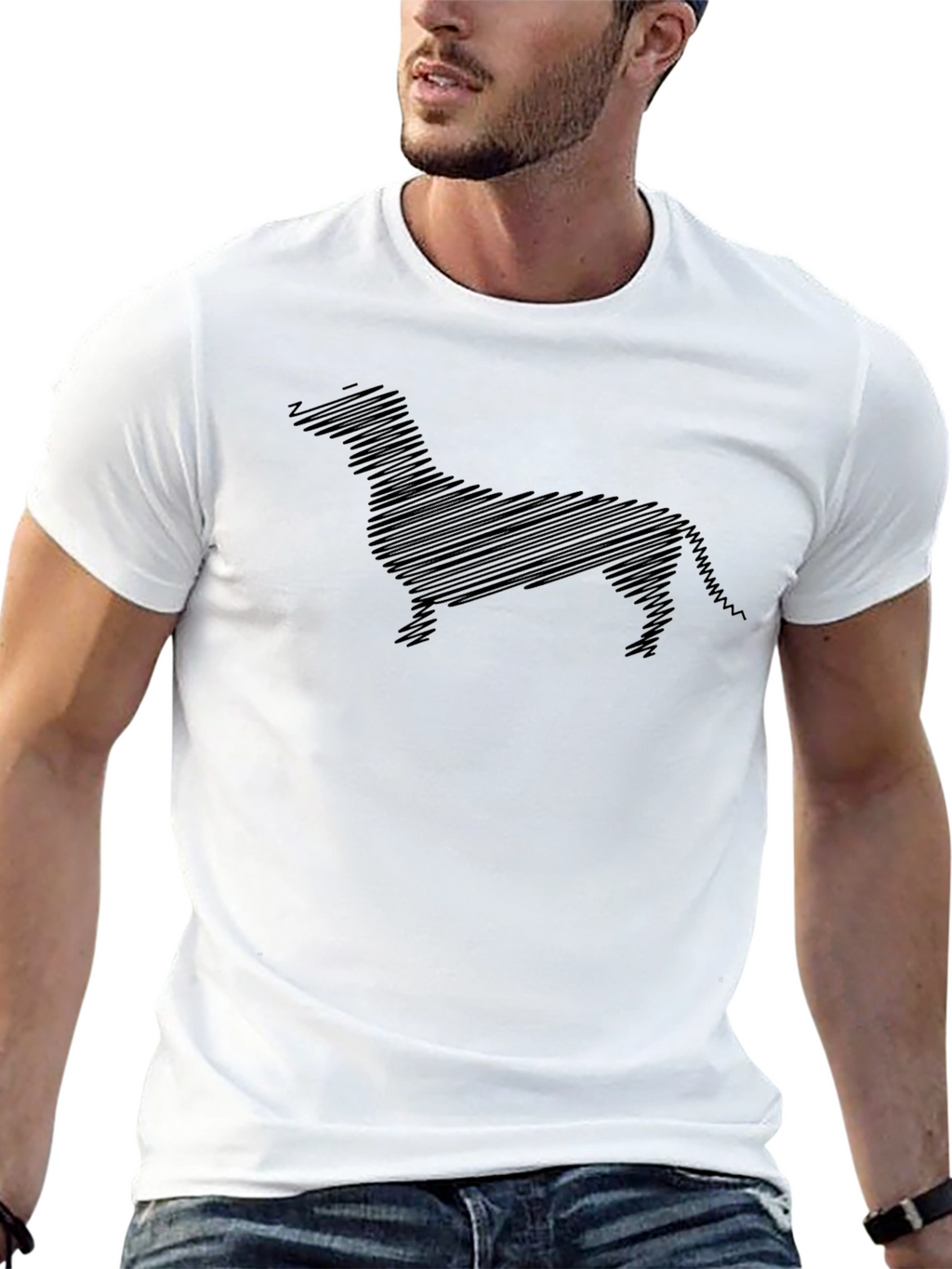 Dachshund Sketch Black T-Shirt - Unique Dog Lover Tee