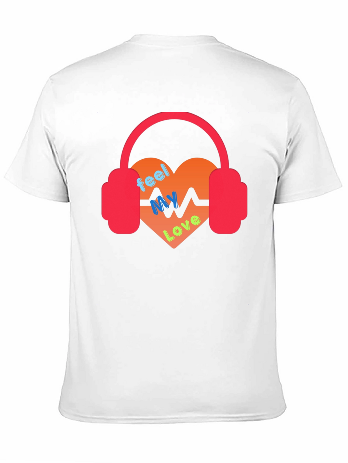 Feel My Love Heartbeat Headphones Graphic Tee