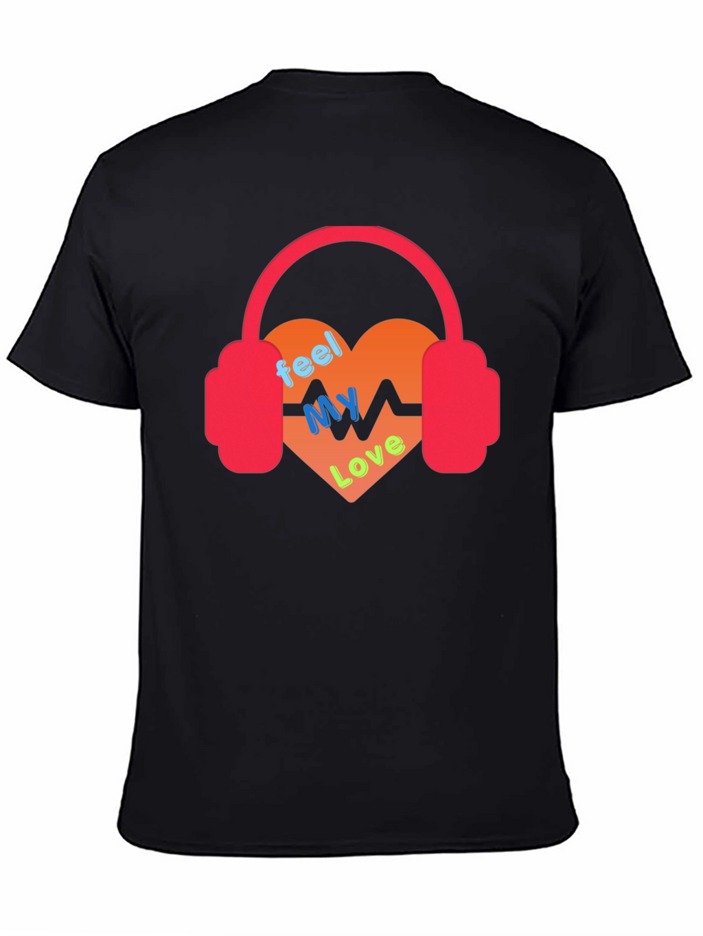 Feel My Love Heartbeat Headphones Graphic Tee