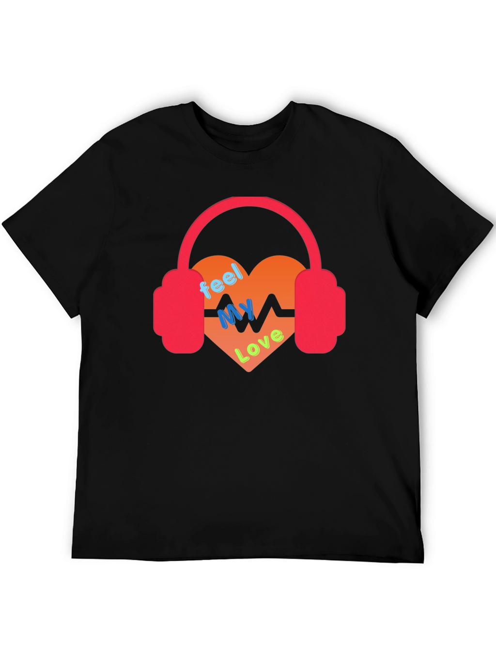Feel My Love Heartbeat Headphones Graphic Tee