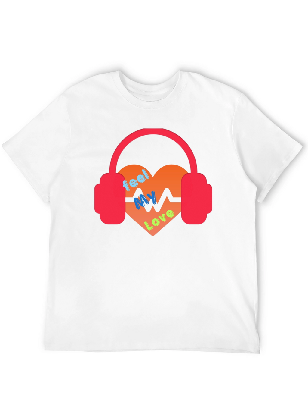 Feel My Love Heartbeat Headphones Graphic Tee
