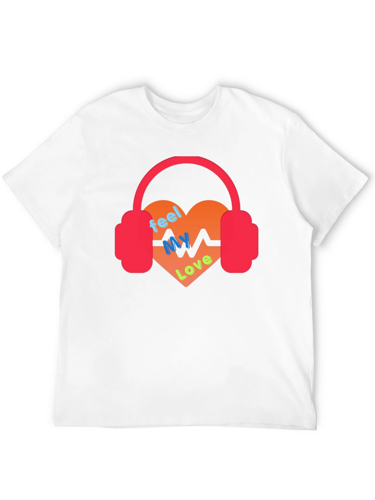 Feel My Love Heartbeat Headphones Graphic Tee