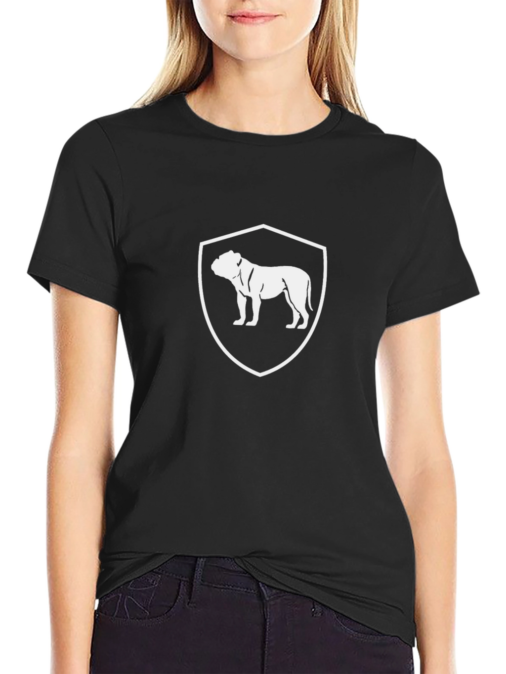 Bulldog Crest Graphic T-Shirt - Black