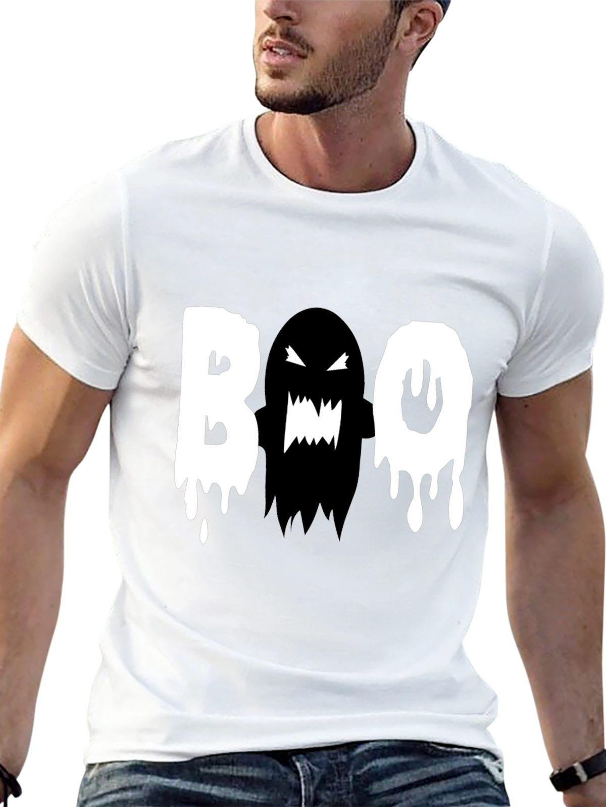 Boo Ghost Graphic Tee - Halloween T-Shirt