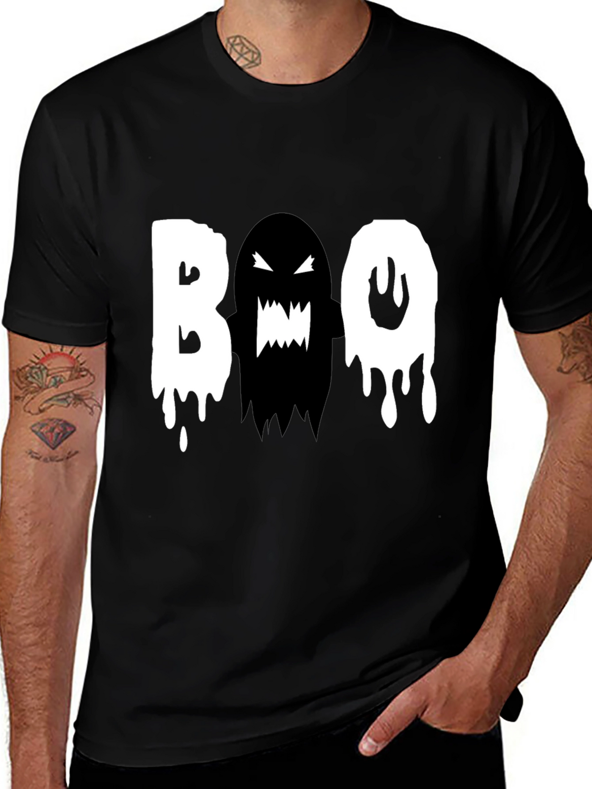 Boo Ghost Graphic Tee - Halloween T-Shirt