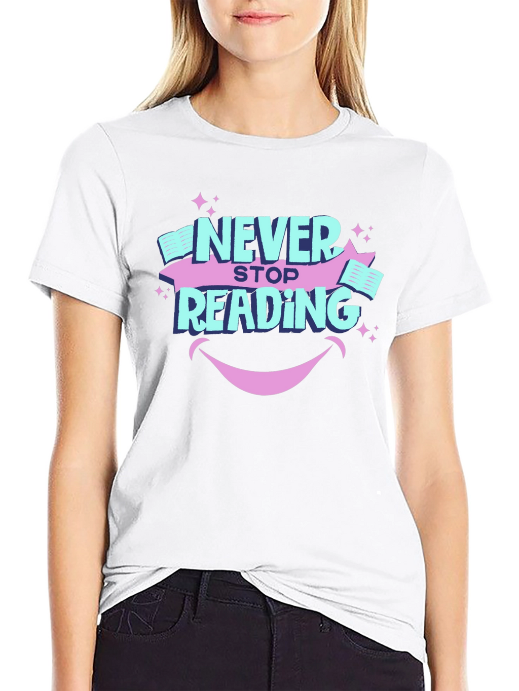 Never Stop Reading Graphic T-Shirt
