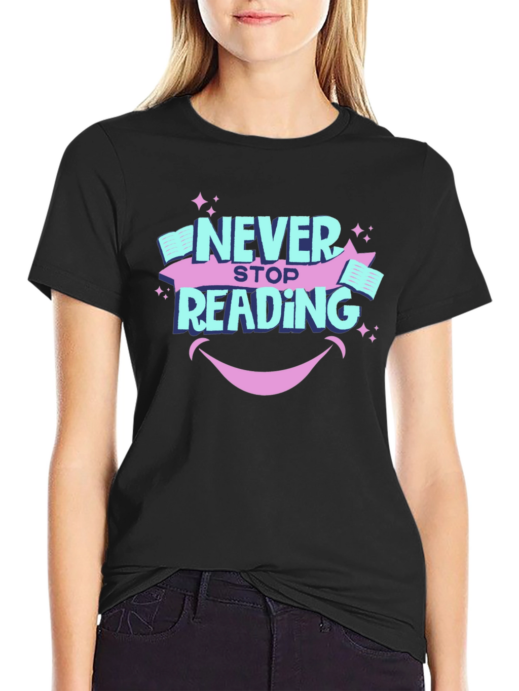 Never Stop Reading Graphic T-Shirt