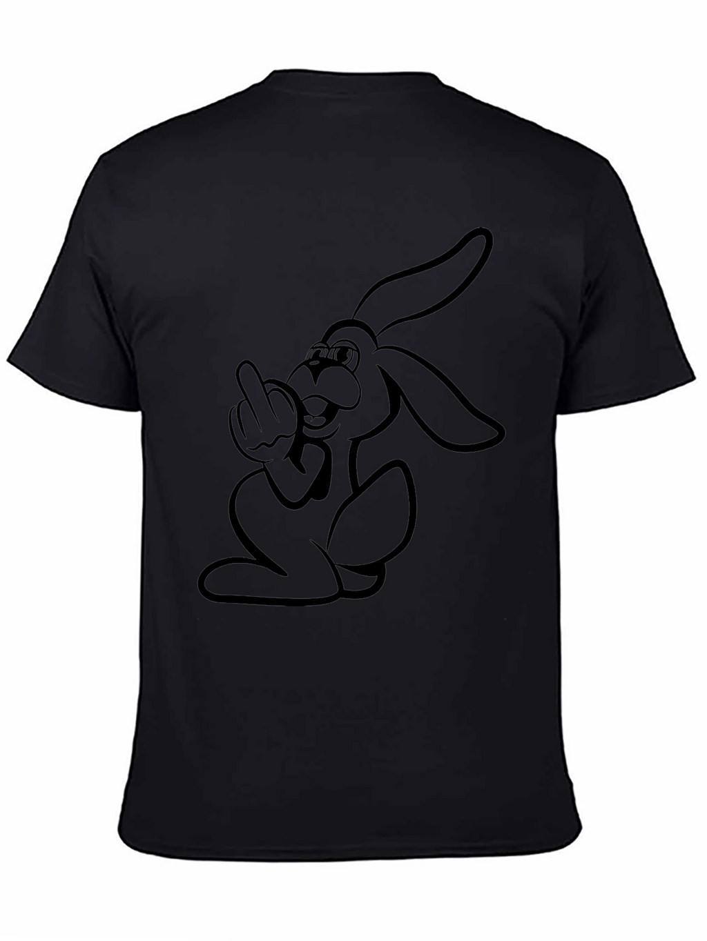 Rebellious Rabbit Graphic Tee - Black Cotton