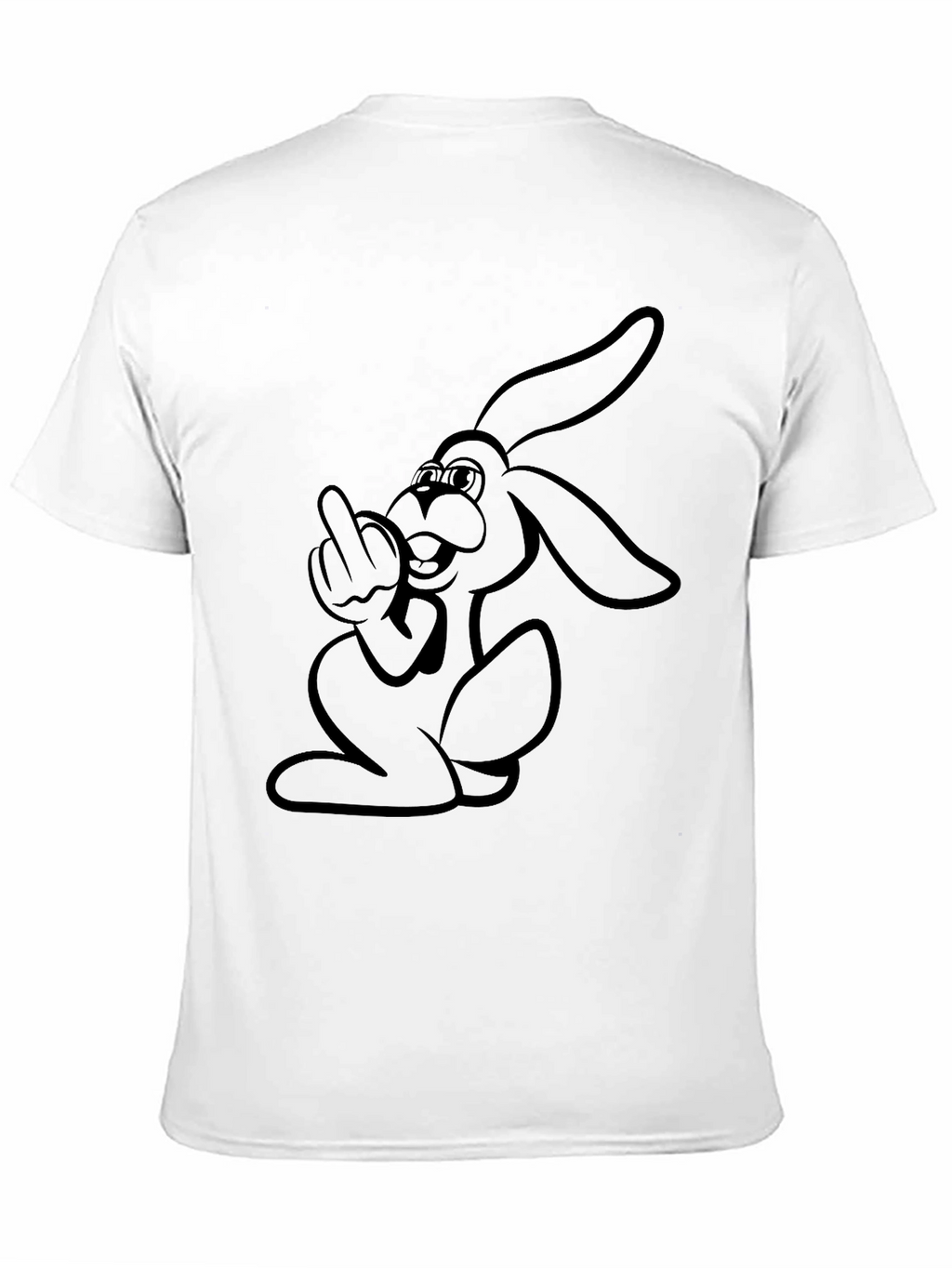 Rebellious Rabbit Graphic Tee - Black Cotton