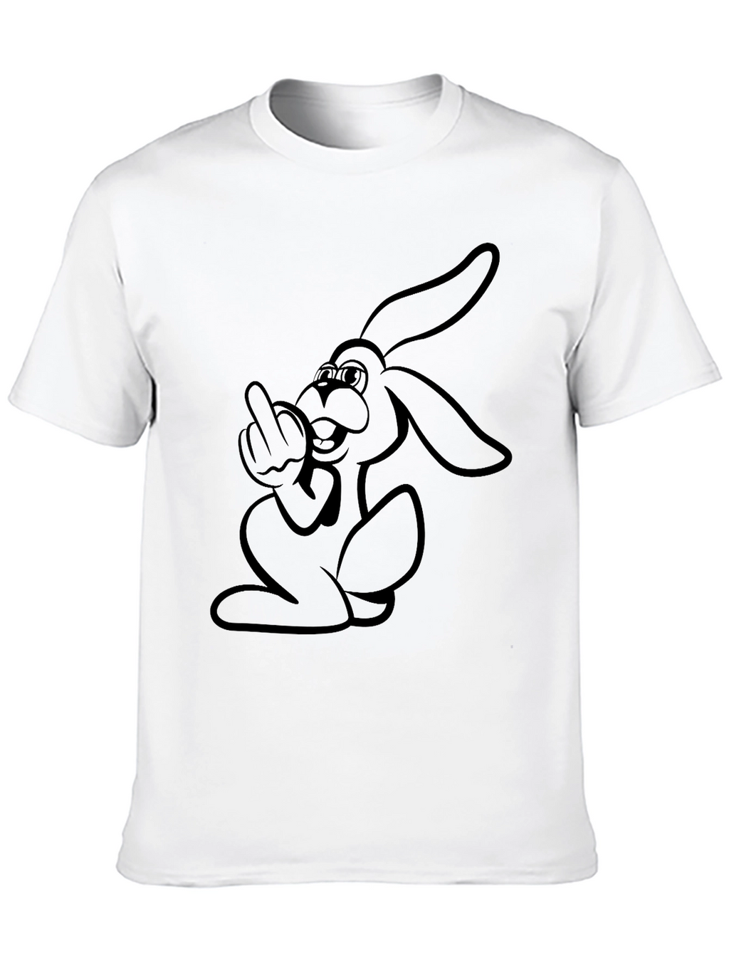 Rebellious Rabbit Graphic Tee - Black Cotton