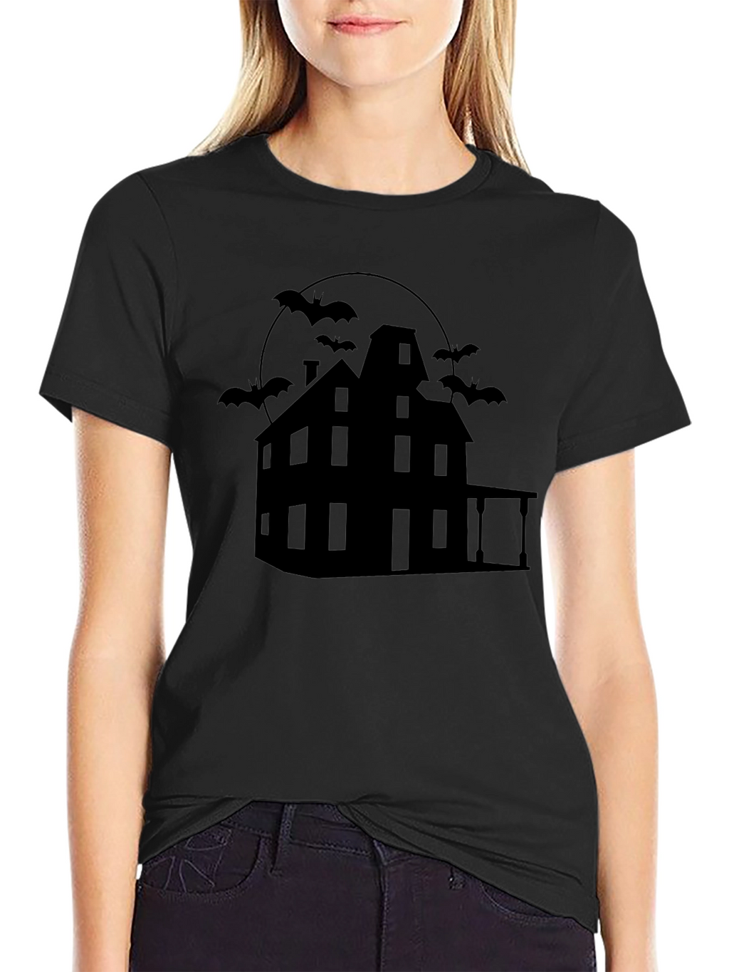 Spooky Haunted House Graphic Tee