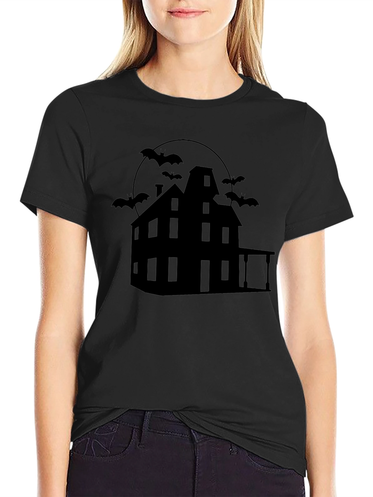 Spooky Haunted House Graphic Tee